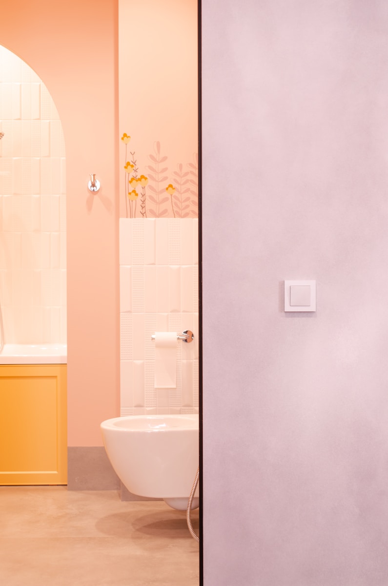 A bathroom with a toilet and a sink